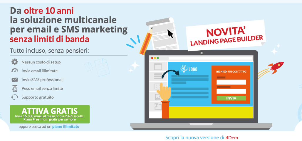 4Dem.it: piattaforma integrata per campagne di email e sms marketing